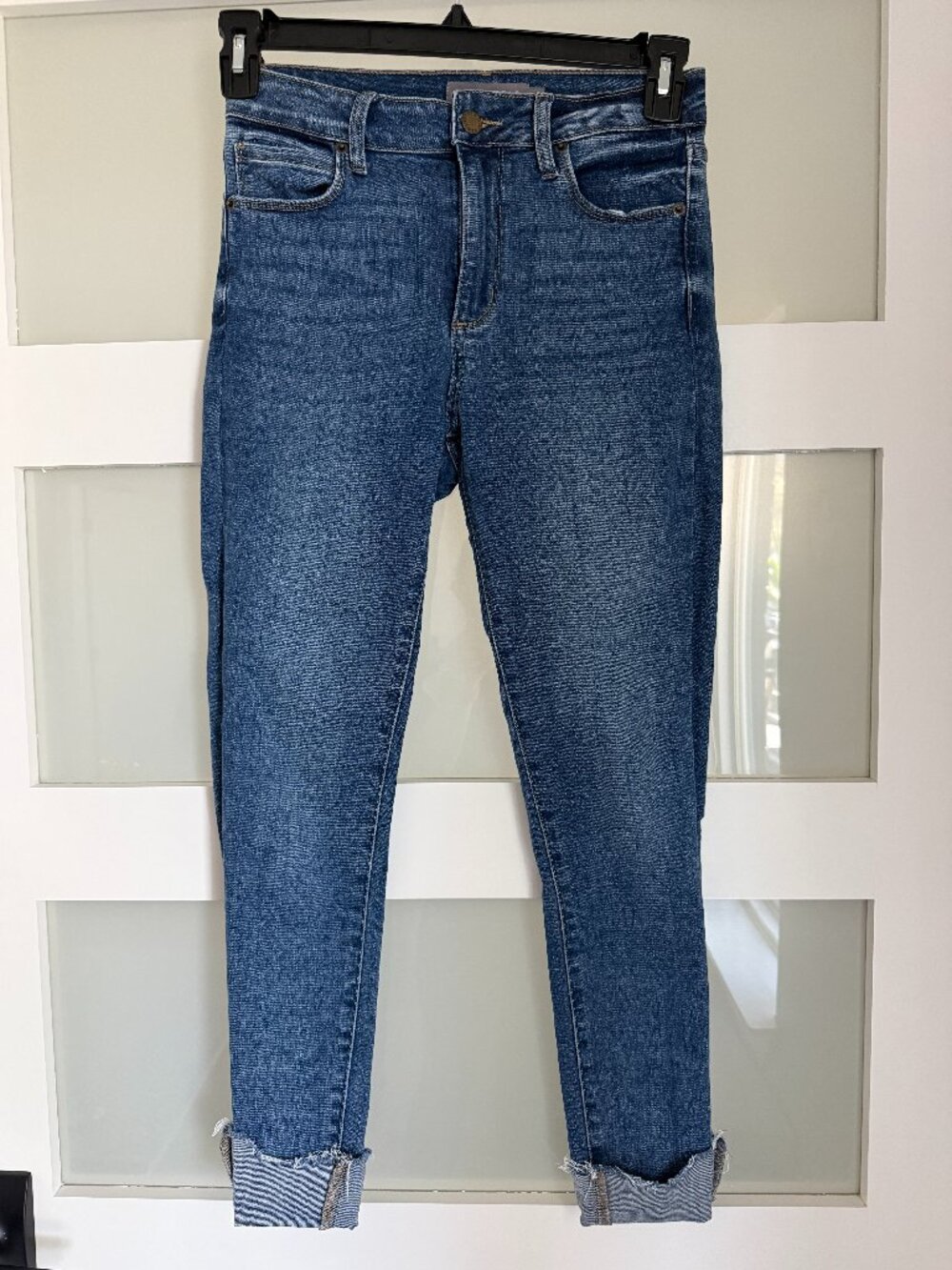 Just USA Medium Wash Skinny Jeans Size 26 Raw Cuff Hem